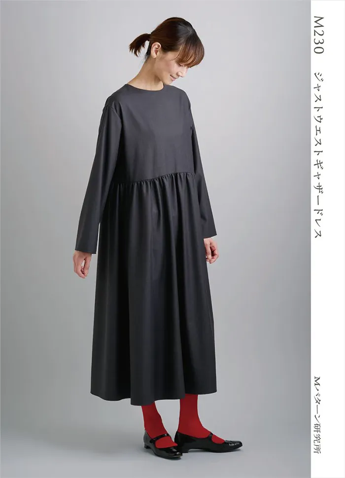 パターン・型紙　ジャストウエストギャザードレス