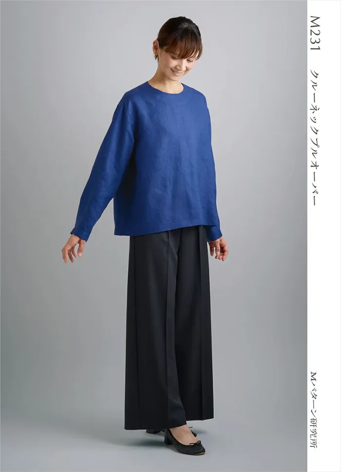 パターン・型紙　クルーネックプルオーバー