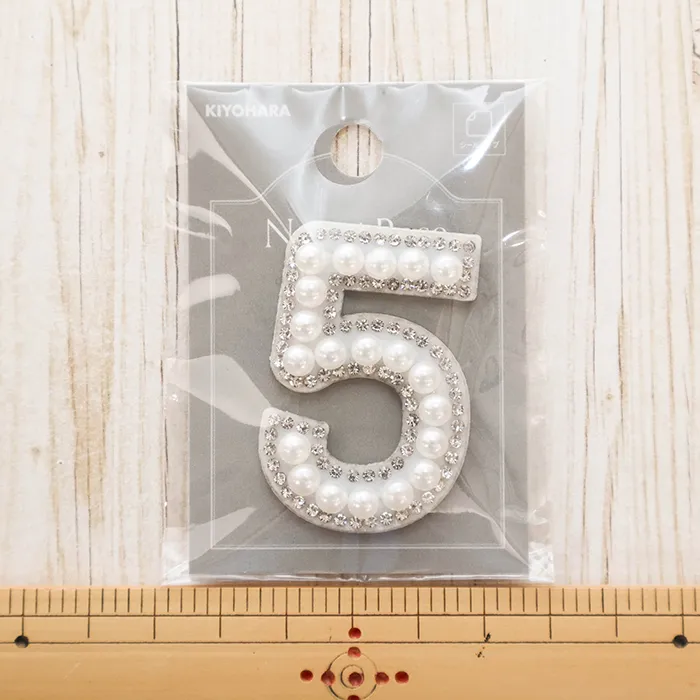 シールワッペン　パールナンバー　5