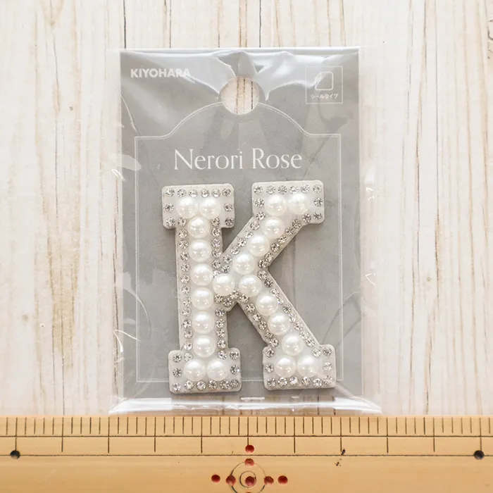 シールワッペン　パールアルファベット　K