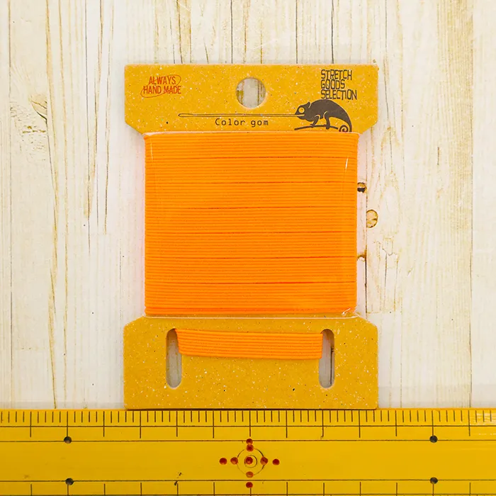 SGネオンカラーゴム　6ｍｍ平1.5ｍ　ネオンオレンジ