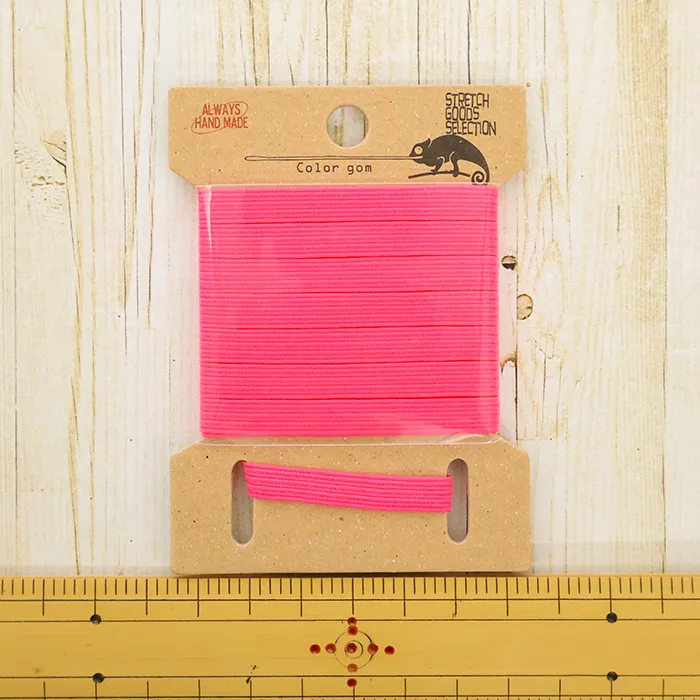 SGネオンカラーゴム　6ｍｍ平1.5ｍ　ネオンピンク