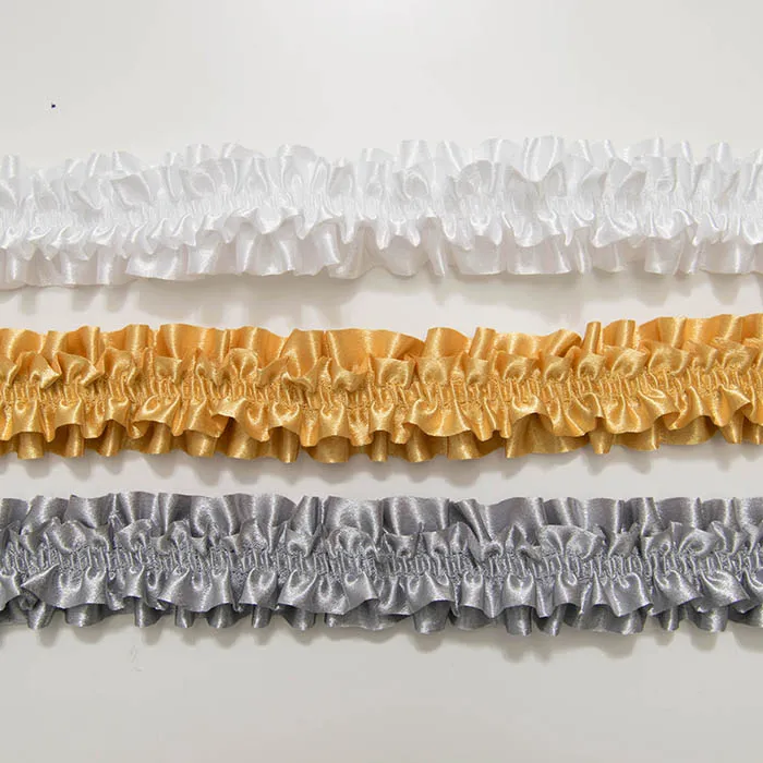 ストレッチフリルサテン