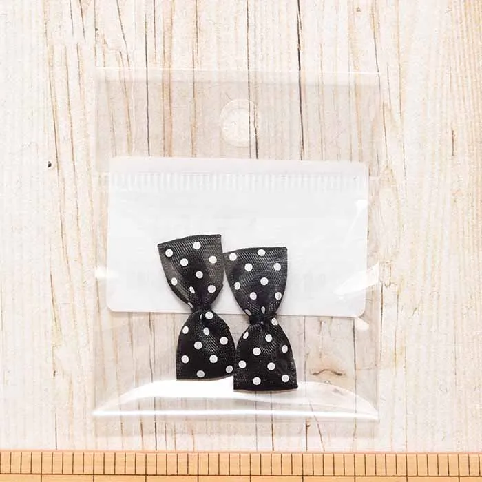 ダリン　ドットサテンリボン　12mm×29mm×2個入り