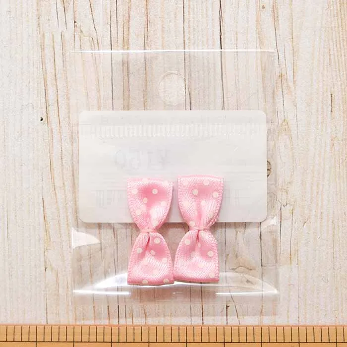 ダリン　ドットサテンリボン　12mm×29mm×2個入り