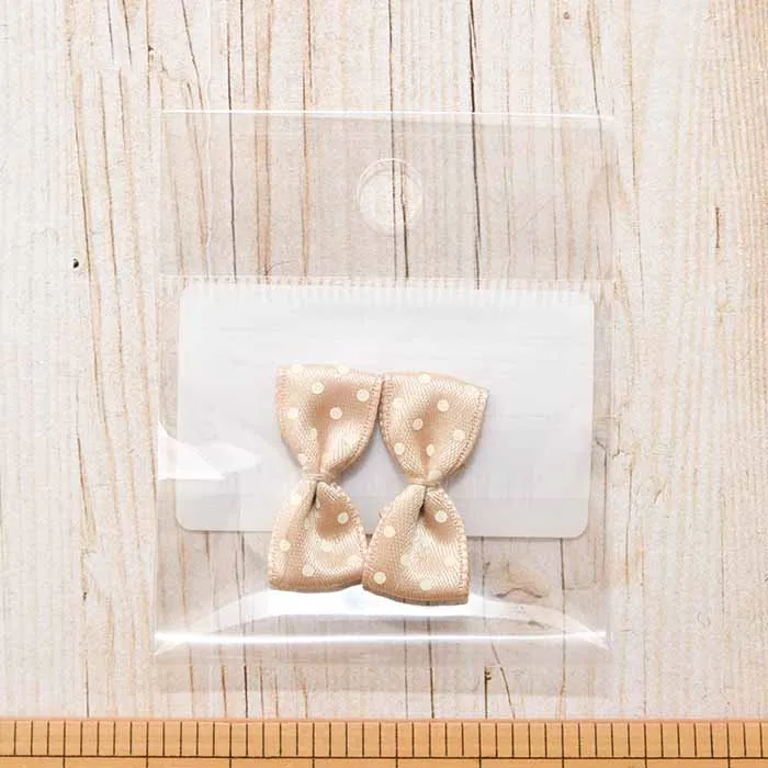 ダリン　ドットサテンリボン　12mm×29mm×2個入り