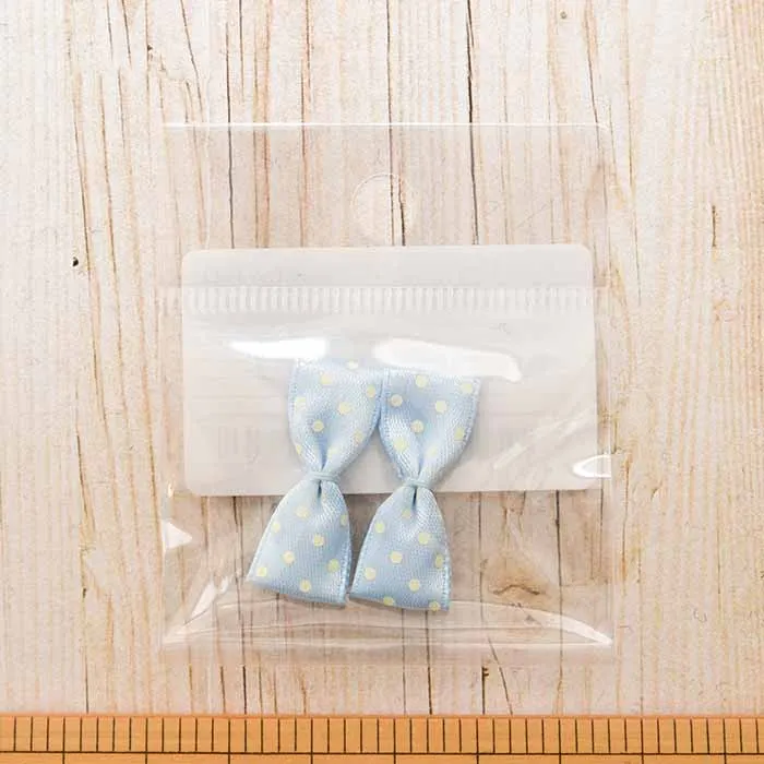 ダリン　ドットサテンリボン　12mm×29mm×2個入り