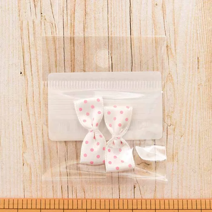 ダリン　ドットサテンリボン　12mm×29mm×2個入り