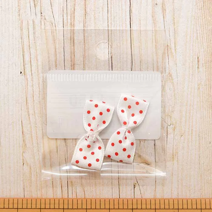 ダリン　ドットサテンリボン　12mm×29mm×2個入り