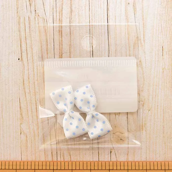 ダリン　ドットサテンリボン　12mm×29mm×2個入り