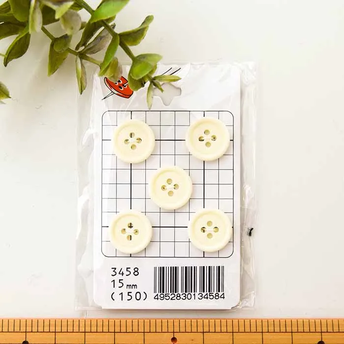プラスチックボタン　15mm