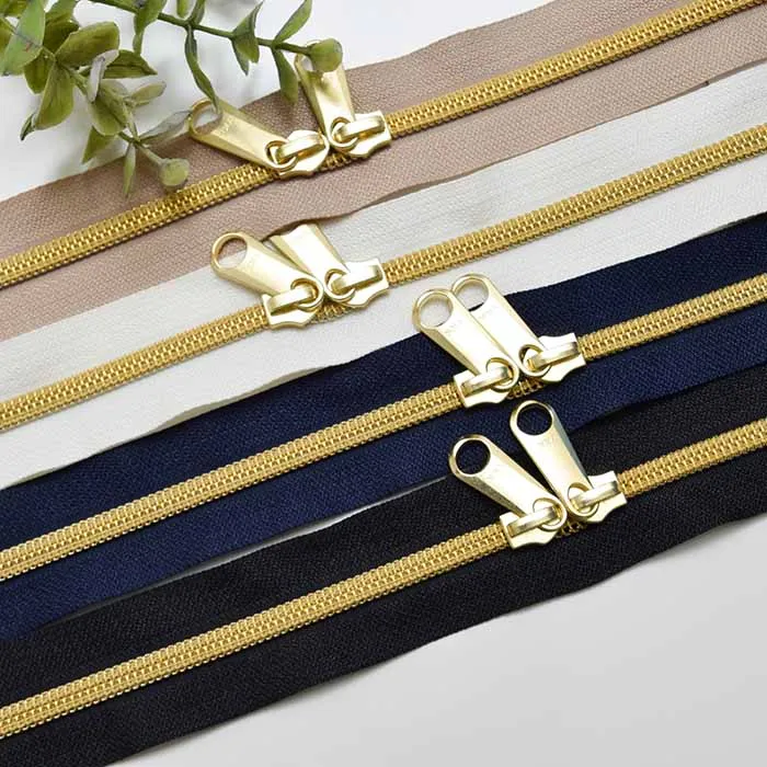 メタリオンファスナー60ｃｍ　ゴールド　両開き