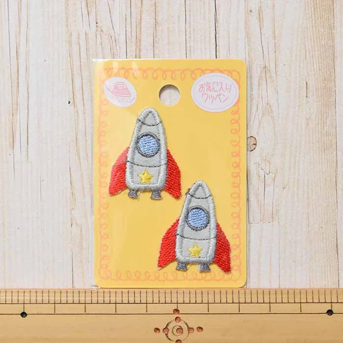 アイロン接着ワッペン　ロケット　ミニワッペン