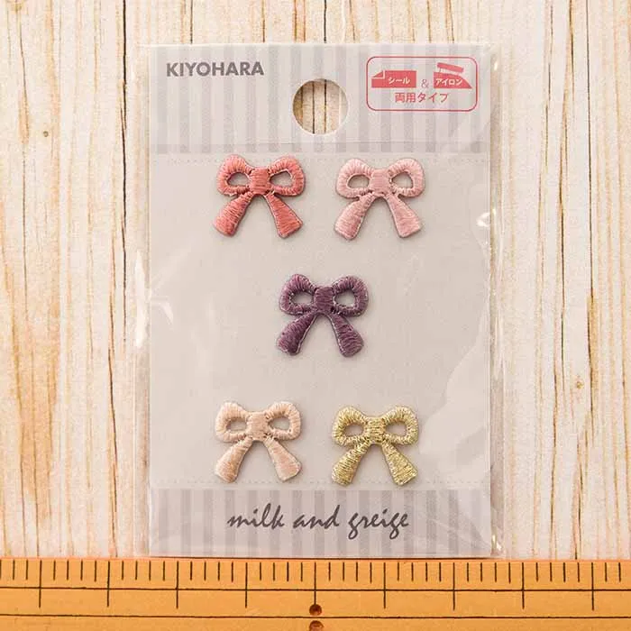 2Way接着ワッペン　ミルクアンドクレージュ　リボン