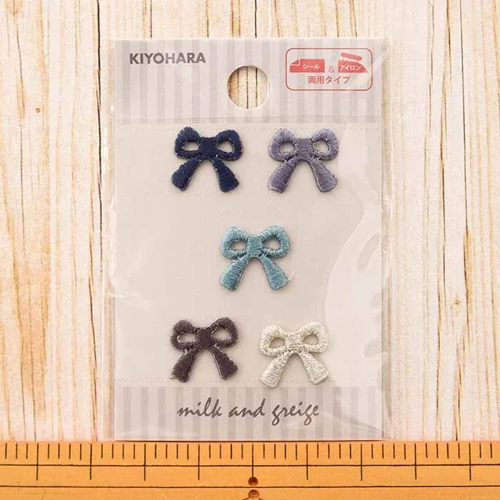 2Way接着ワッペン　ミルクアンドクレージュ　リボン