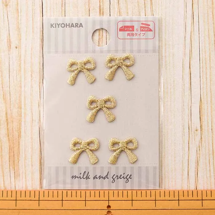 2Way接着ワッペン　ミルクアンドクレージュ　リボン