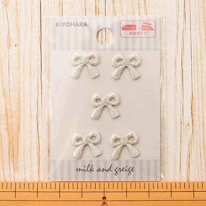 2Way接着ワッペン　ミルクアンドクレージュ　リボン