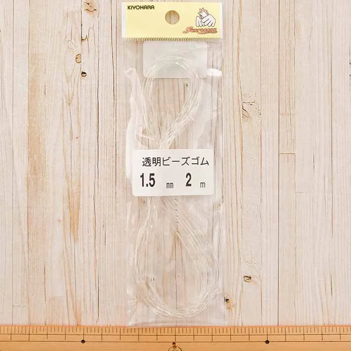 透明ビーズゴム　1.5mm