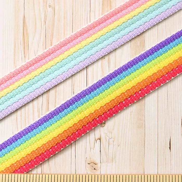 カラーテープ　プラスレインボー　25mm幅