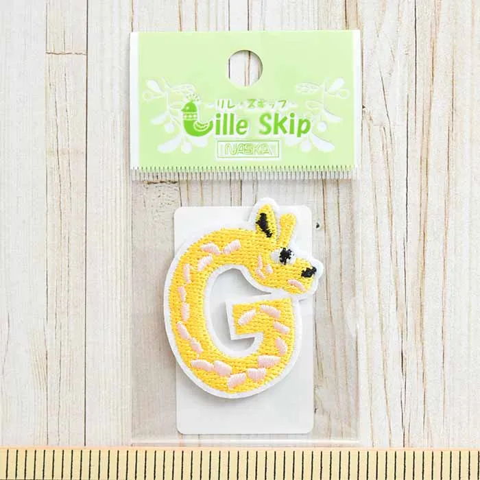 アイロン接着ワッペン　動物アルファベット　Giraffe(キリン)