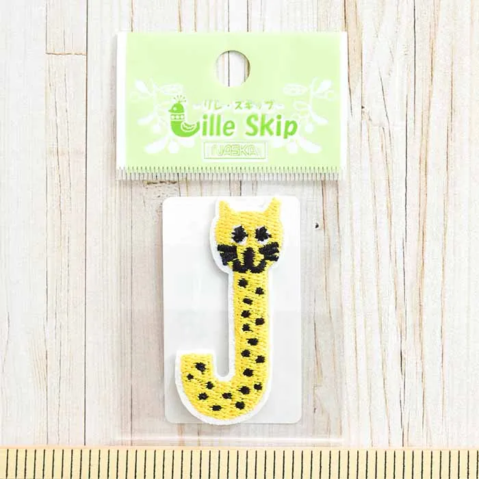 アイロン接着ワッペン　動物アルファベット　Jaguar(ジャガー)