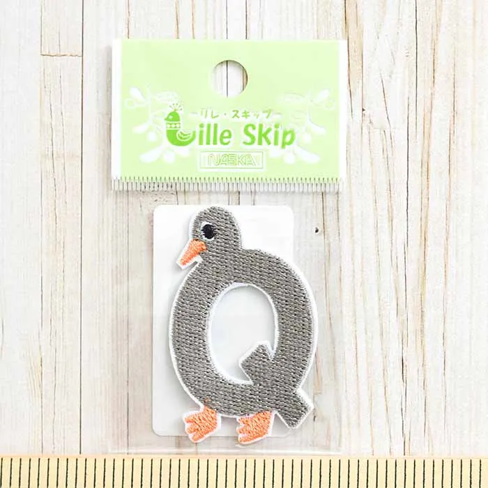 アイロン接着ワッペン　動物アルファベット　Quail(ウズラ)