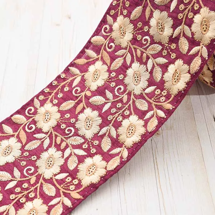 インド製　刺繍リボン　約100mm幅
