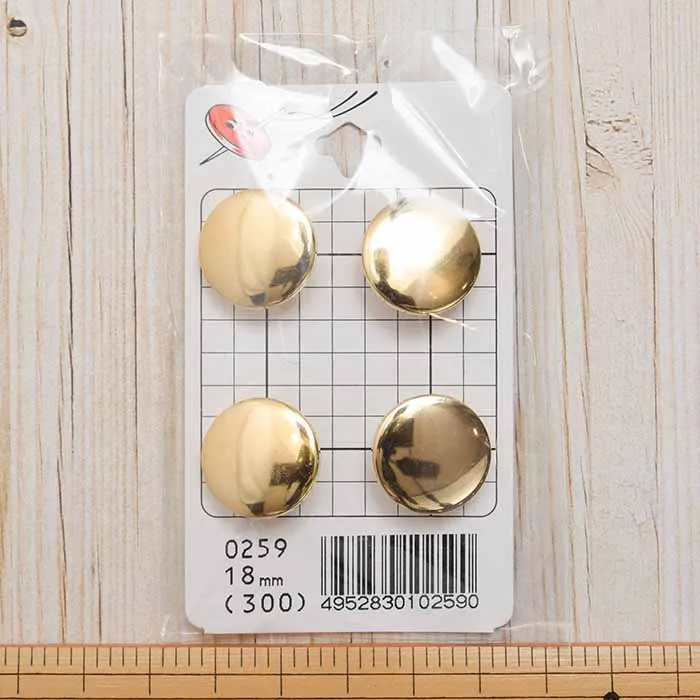 ポリエステルボタン　足つき　18ｍｍ