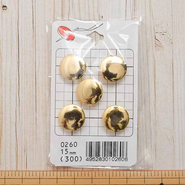 ポリエステルボタン　足つき　15ｍｍ