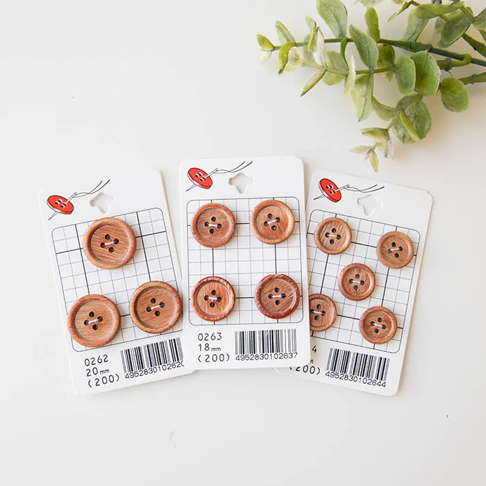 ４つ穴　ウッドボタン