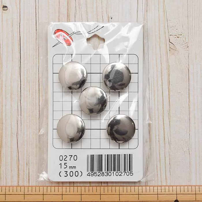 ポリエステルボタン　足つき　15ｍｍ