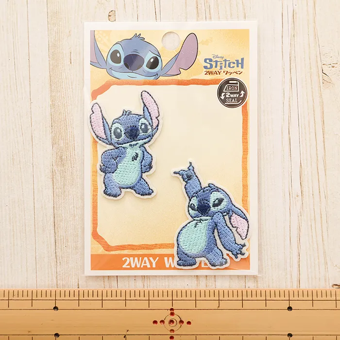 ２wayワッペン　スティッチ　ポーズ　２個セット