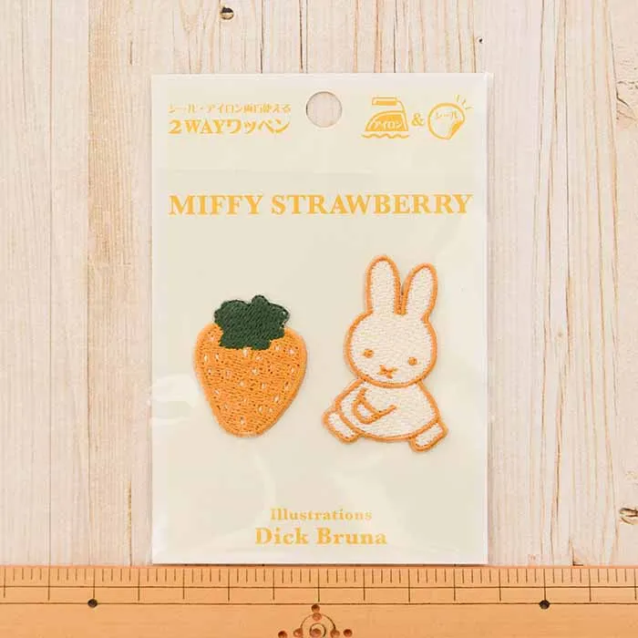 2way接着ワッペン Miffy Strawberryワッペン