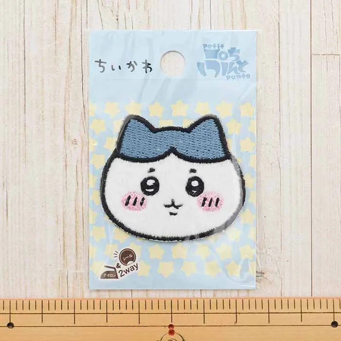 2way接着ワッペン　刺繍ボア　ちいかわ　ハチワレ