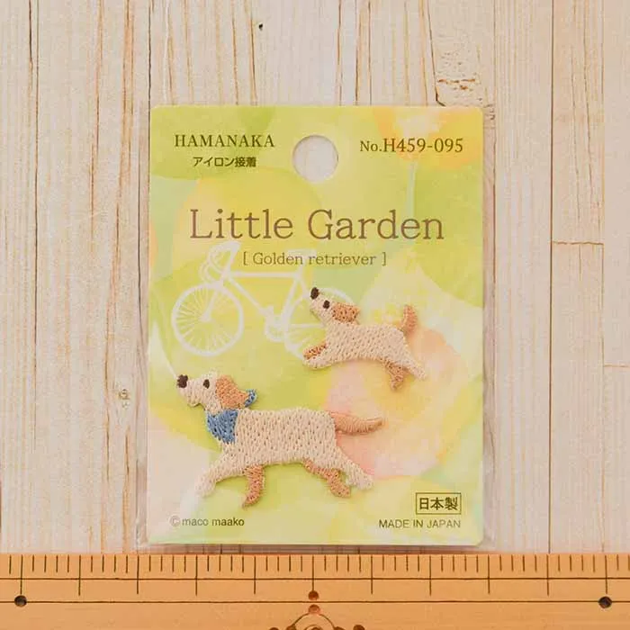 アイロン接着ワッペン little Garden Golden retriever