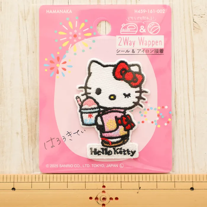 2wayワッペン　サンリオ　日本のお祭り　ハローキティ　かき氷