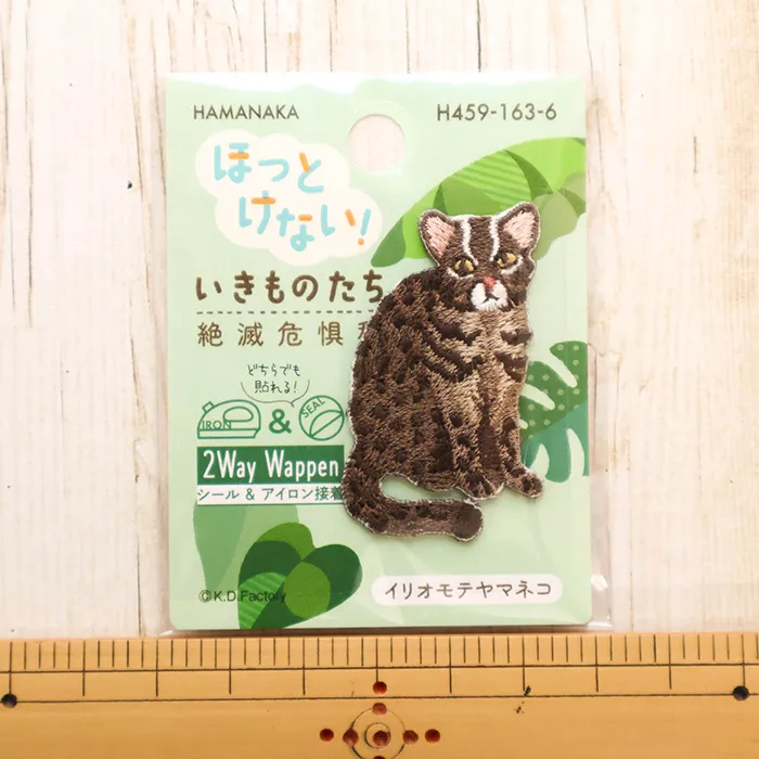 2wayワッペン　ほっとけない！いきものたち　絶滅危惧種　イリオモテヤマネコ