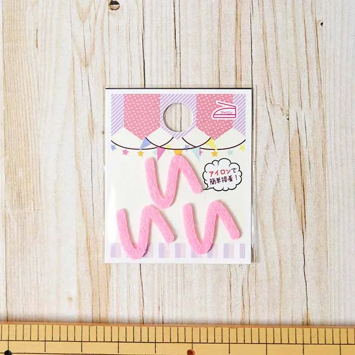 アイロン接着ワッペン　ミノダ　ひらがな　ミニピンク