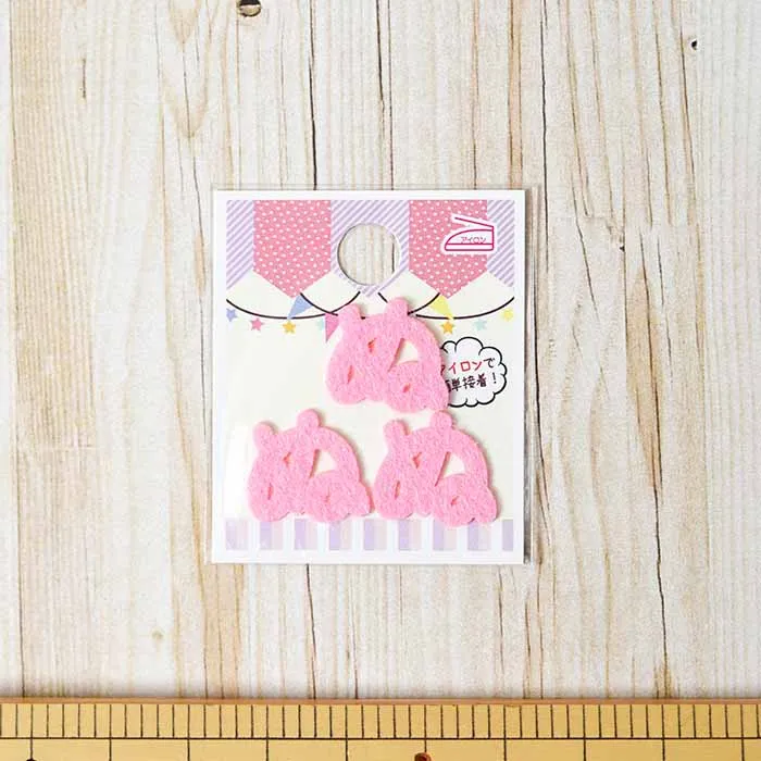 アイロン接着ワッペン　ミノダ　ひらがな　ミニピンク