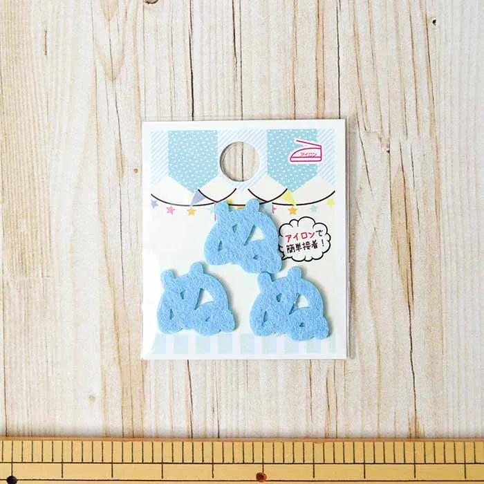 アイロン接着ワッペン　ミノダ　ひらがな　ミニブルー