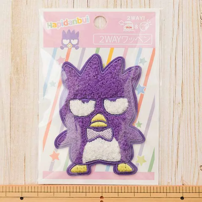 2way接着ワッペン　はぴだんぶい　サガラワッペン　バッドばつ丸