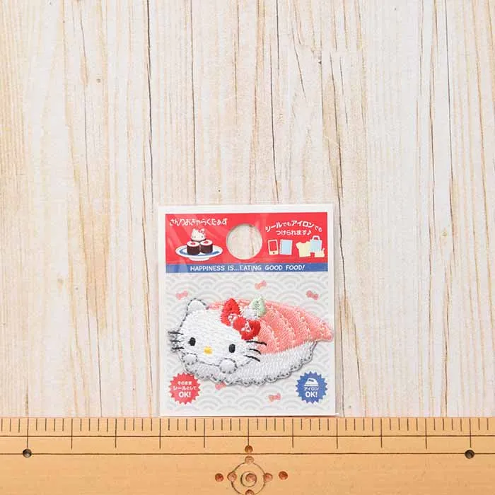 2way接着ワッペン　ミニワッペン　お寿司やさん　ハローキティ2