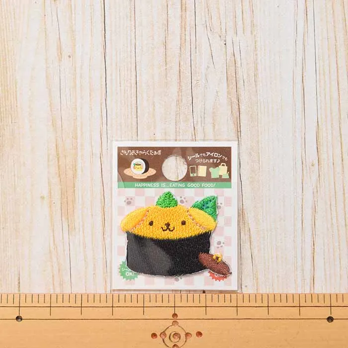 2way接着ワッペン　ミニワッペン　お寿司やさん　ポムポムプリン3