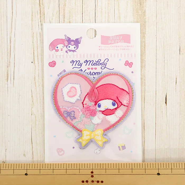 2wayワッペン　マイメロディ　ハートリボン