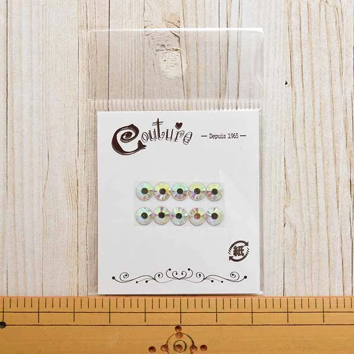 高級ガラス　ラインストーン　クリスタルAB　5mm