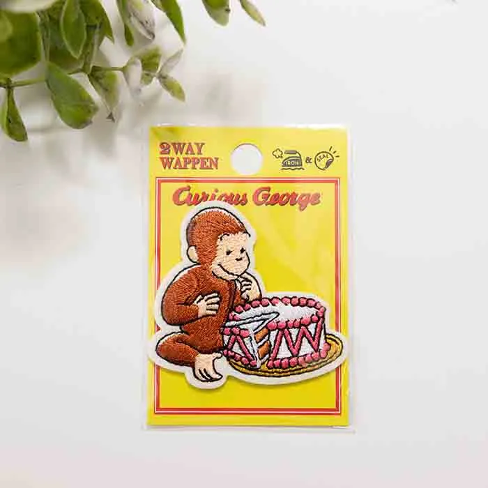 2WAYワッペン　おさるのジョージ　ホールケーキ【U01Y2566】