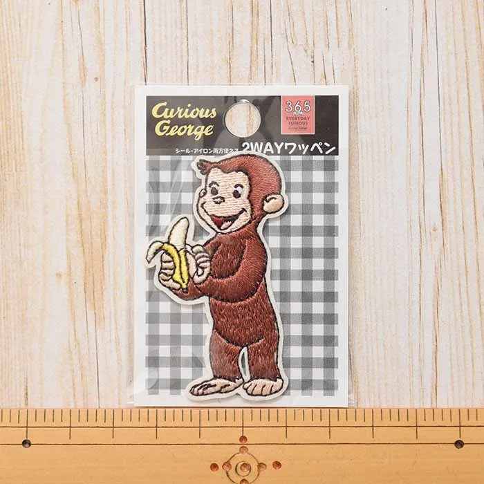 2way接着ワッペン　おさるのジョージ　おやつバナナ（小）