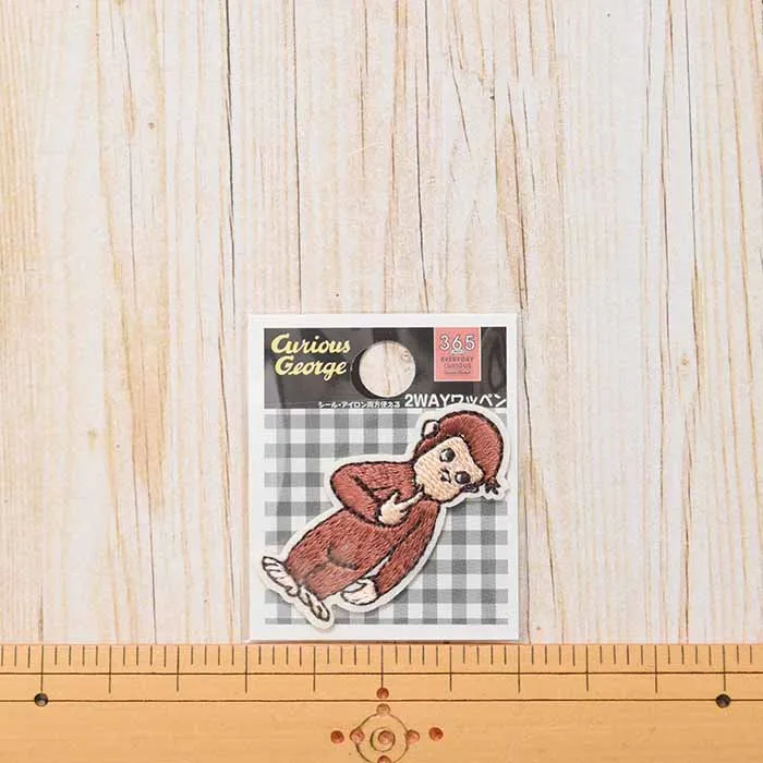 2way接着ワッペン　おさるのジョージ　ミニワッペン　おとぼけ