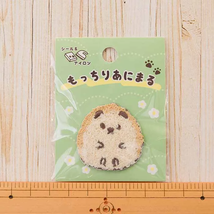 2way接着ワッペン　もっちりあにまる　ハリネズミ