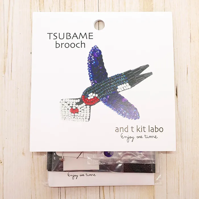 ビーズ刺繍キット　TORI brooch　TSUBAME